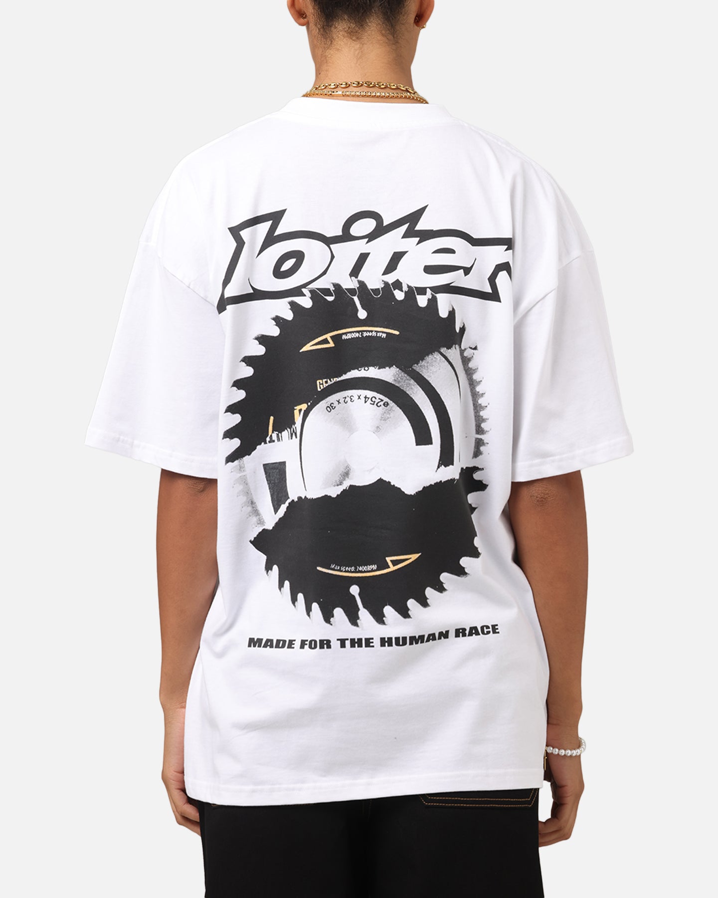 Loiter Saw Blade Drop T-Shirt White