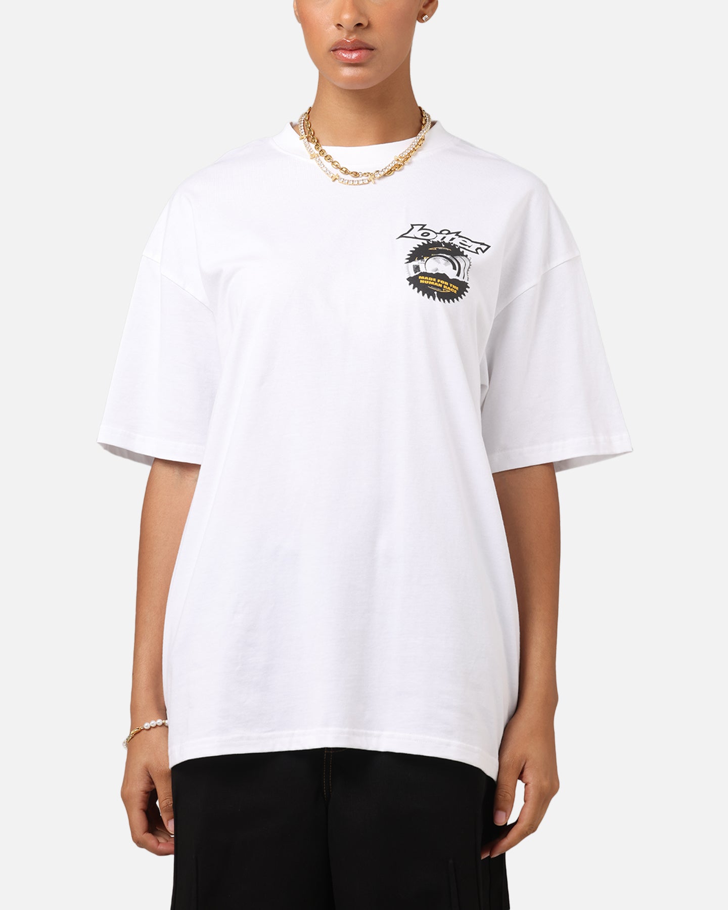 Loiter Saw Blade Drop T-Shirt White