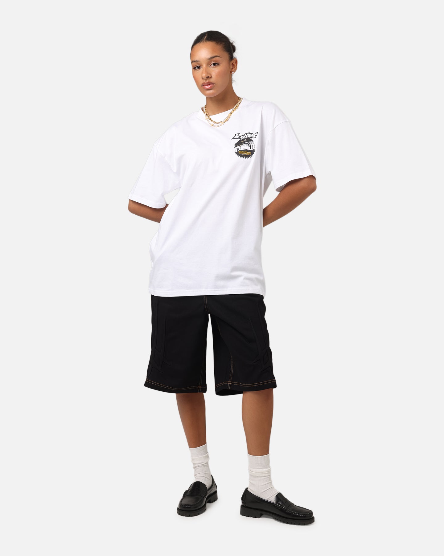 Loiter Saw Blade Drop T-Shirt White