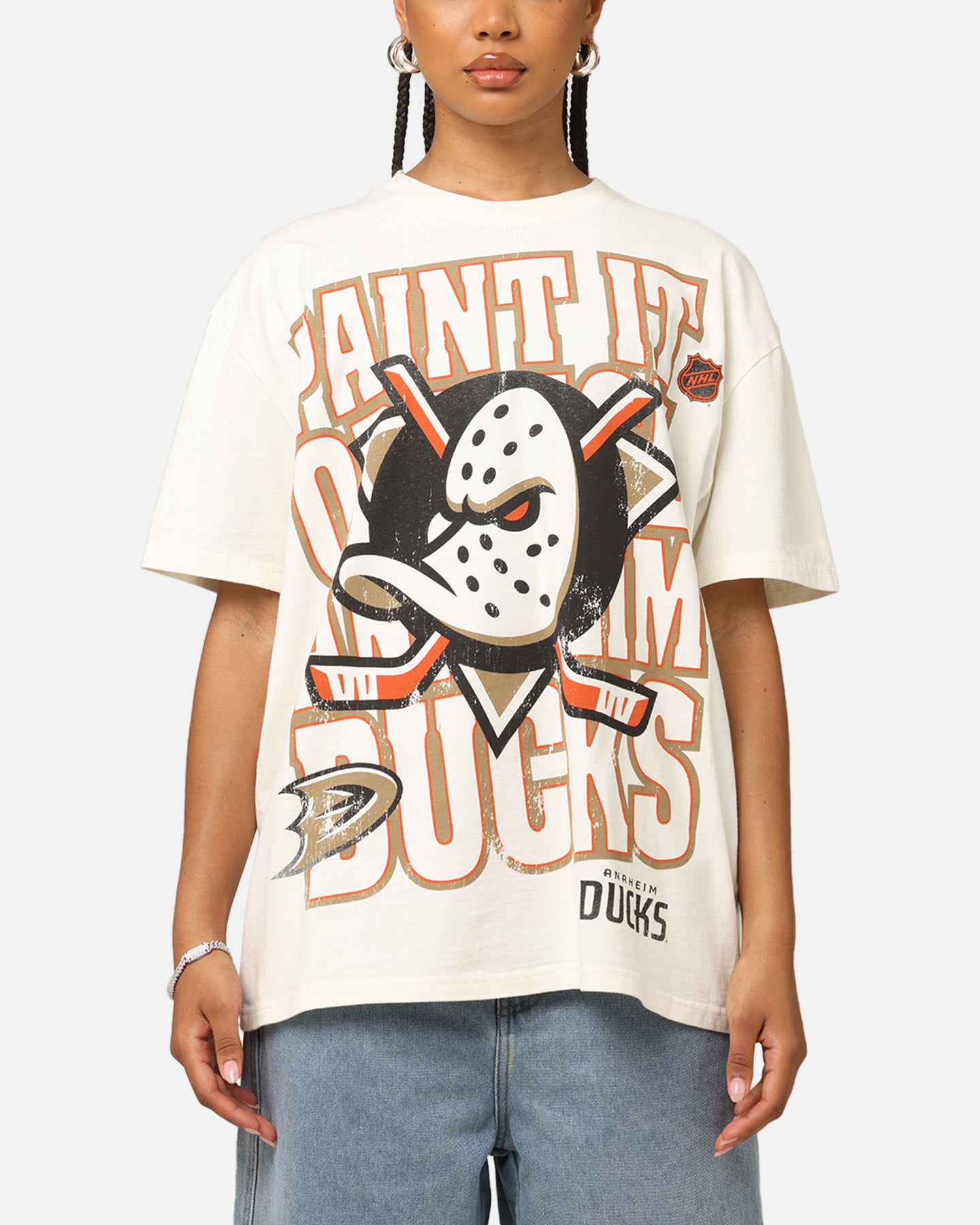 Culture Kings Anaheim Ducks Lets Go Ducks Heavy T-Shirt Off White