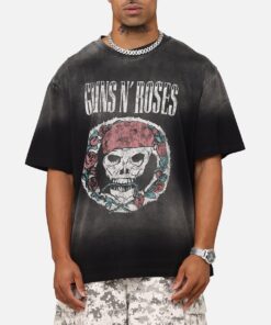 Guns N Roses LA Roses Vintage T-Shirt Washed Black