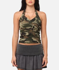 XXIII Women's Rib Halter Top Camo