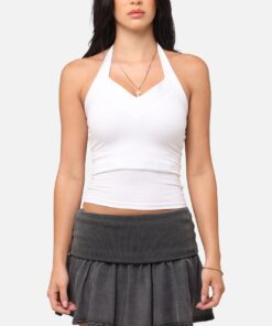 XXIII Women's Rib Halter Top White