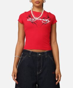 Ed Hardy Women's Tribal Baby T-Shirt Red