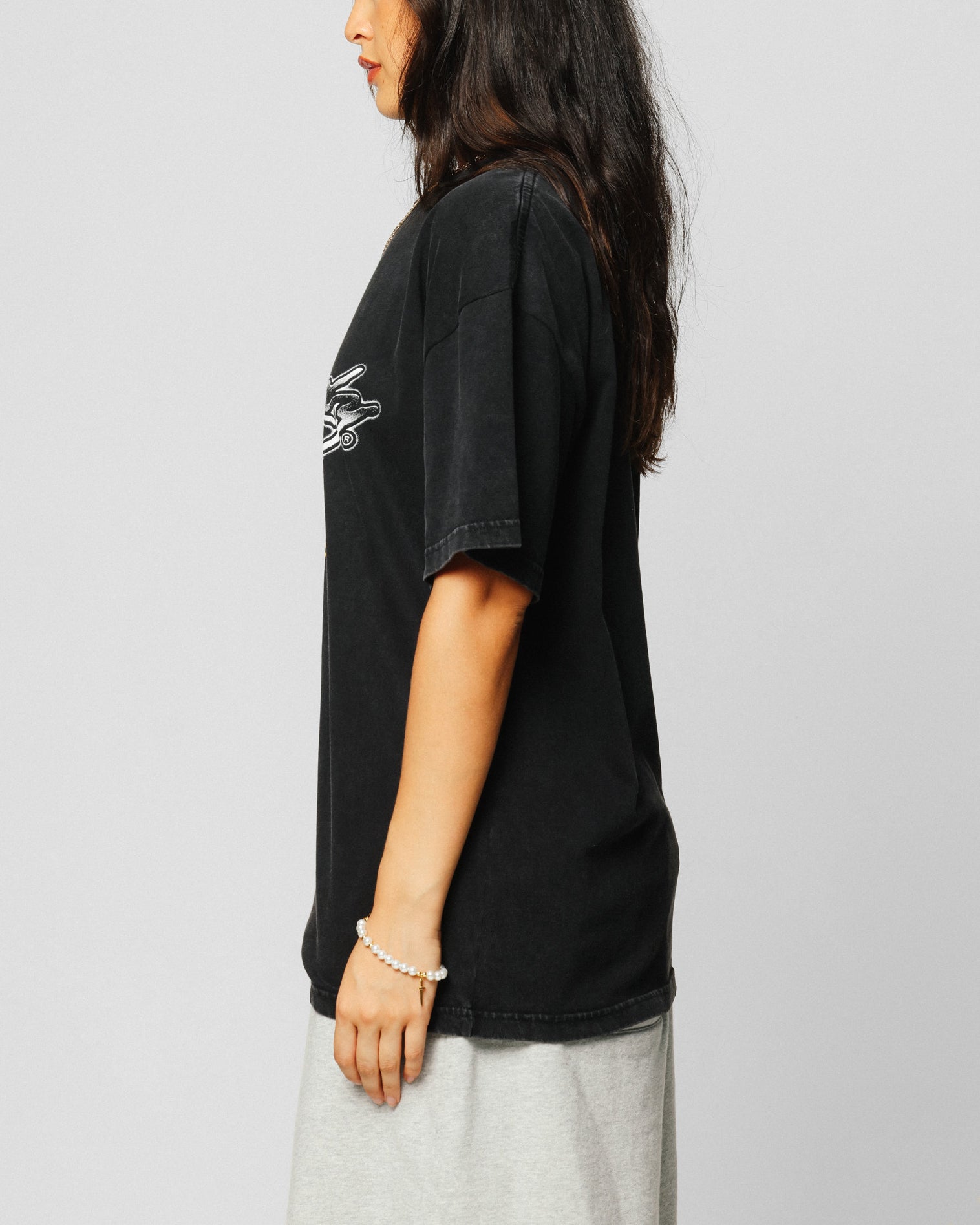 Ed Hardy Dragon Logo T-Shirt Black Acidwash