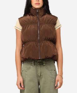 XXIII Women's Primal Oversized Puffer Vest Chocolate