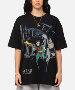 American Thrift X DC 1992 Batman And Robin Heavy T-Shirt Black