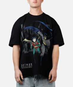 American Thrift X DC 1992 Batman And Robin Heavyweight T-Shirt Black