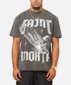 Saint Morta Ride Or Die Boxy T-Shirt Black Wash