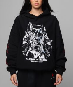 Loiter Chrome Dogs Vintage Hoodie Black