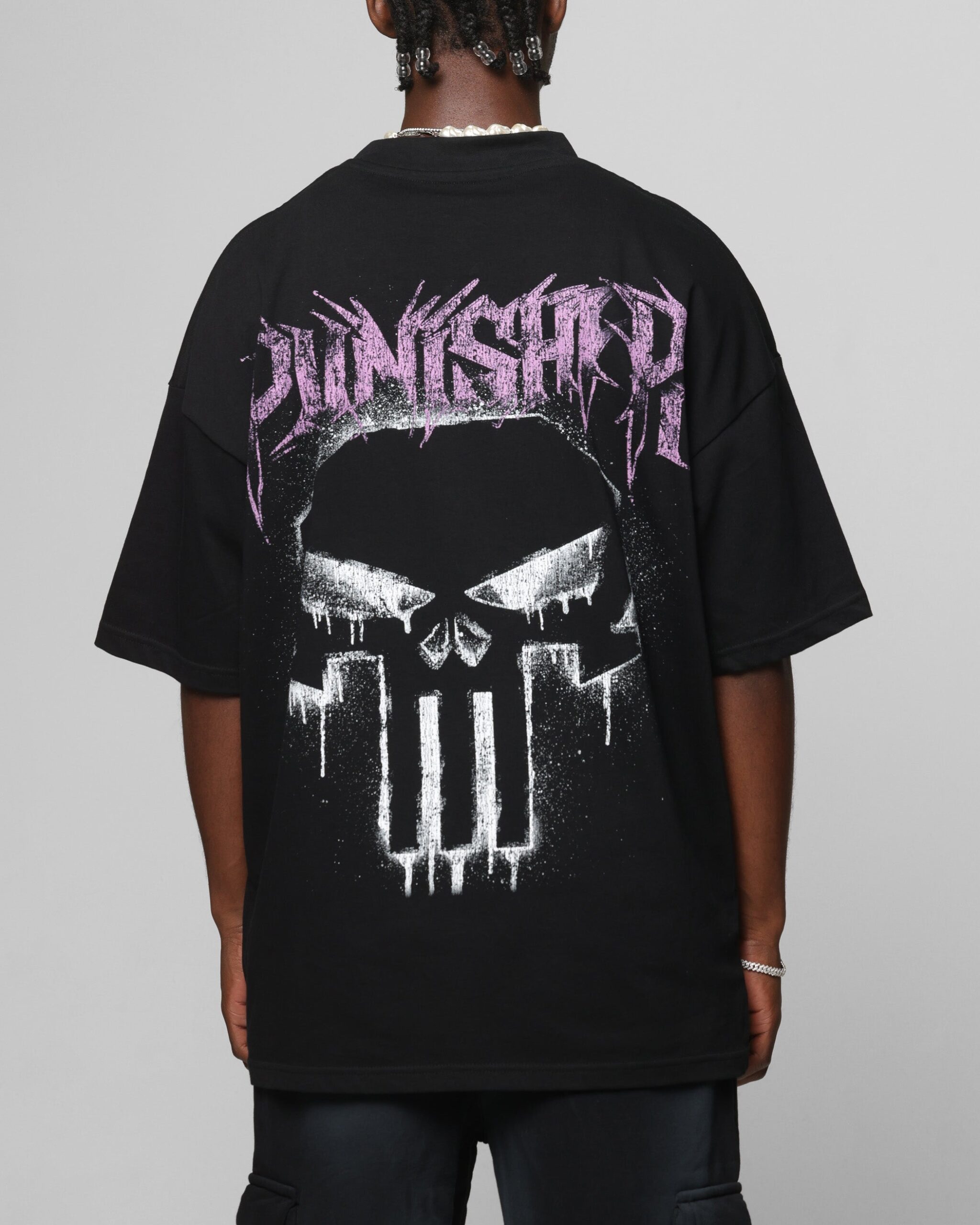 Loiter Marvel The Punisher Mock Neck T-Shirt Black