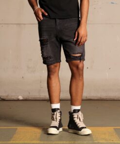 Saint Morta Destroyer Distressed Shorts Vintage Black