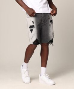 Saint Morta Sidewinder Denim Shorts Black Wash