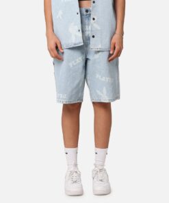 Playboy Carpenter Print Shorts Light Indigo