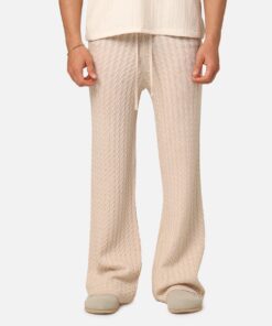 XXIII Slouch Wide Leg Knit Pants Cream