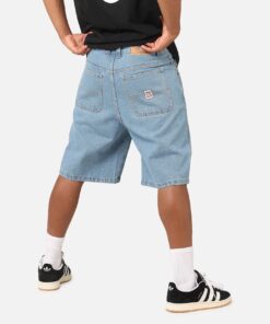 S Double Denim Standard Shorts Mid Blue