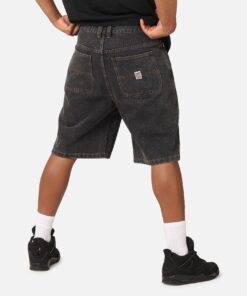 S Double Denim Standard Shorts Washed Black