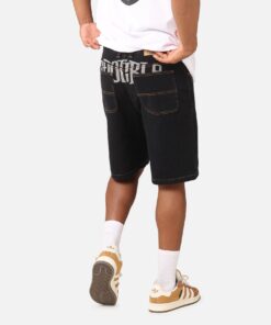 S Double Print Denim Standard Shorts Black