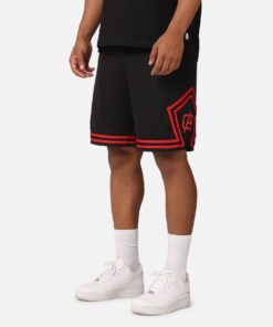 Carre Fold Mesh Basketball Shorts Black/Red