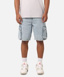 Saint Morta Denim Cargo Shorts Light Blue Denim