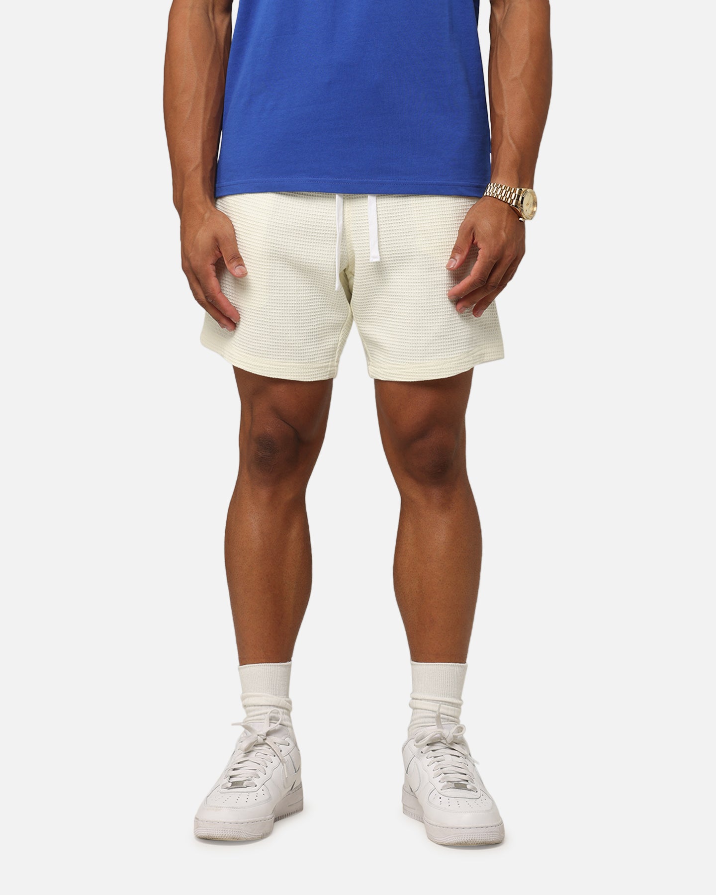 Carre Waffle Shorts Off White