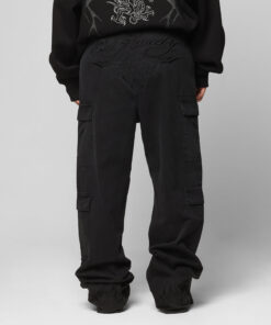 Ed Hardy Electric Cargo Pants Washed Black