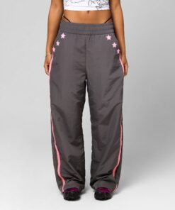 Ed Hardy Women's Nylon Sports Pant Grey/Pink