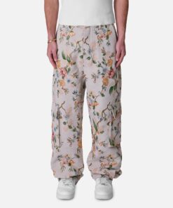 MNML Jacquard Rose Cargo Pants Gold