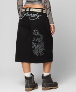 Ed Hardy Dragon Jorts Black