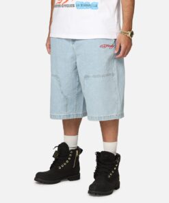 Ed Hardy Dragon Jorts Light Blue