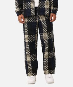 XXIII Textured Weave Pants Blue/Black/Yellow