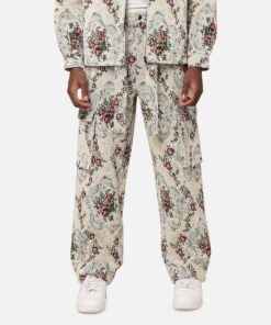 XXIII Floral Jacquard Cargo Pant White Antique