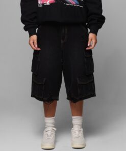 Loiter Collateral Cargo Shorts Black Wash