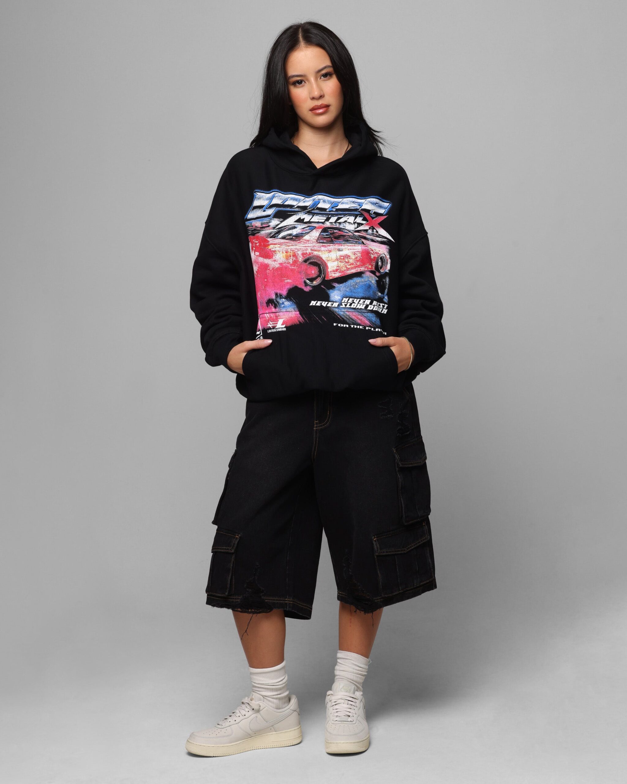 Loiter Collateral Cargo Shorts Black Wash