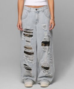 Loiter Collateral Distressed Jeans Denim Camo