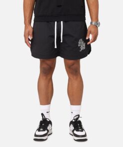 Saint Morta Gothic Monogram Nylon Shorts Black