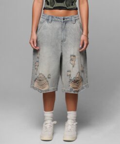 Loiter Collateral Distressed Jorts Vintage Blue