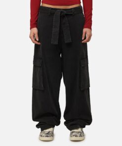XXIII Tie Up Cargo Pants Washed Black