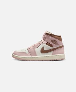 Jordan Women's Air Jordan 1 Mid "Neapolitan" Pink Oxford/Archaeo Brown