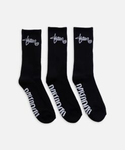 S Double Standard Shawn Crew Socks 3 Pack Black