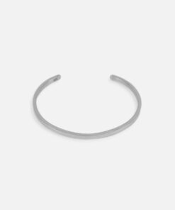 Saint Morta 3mm Adjustable Open Cuff Bracelet White Gold