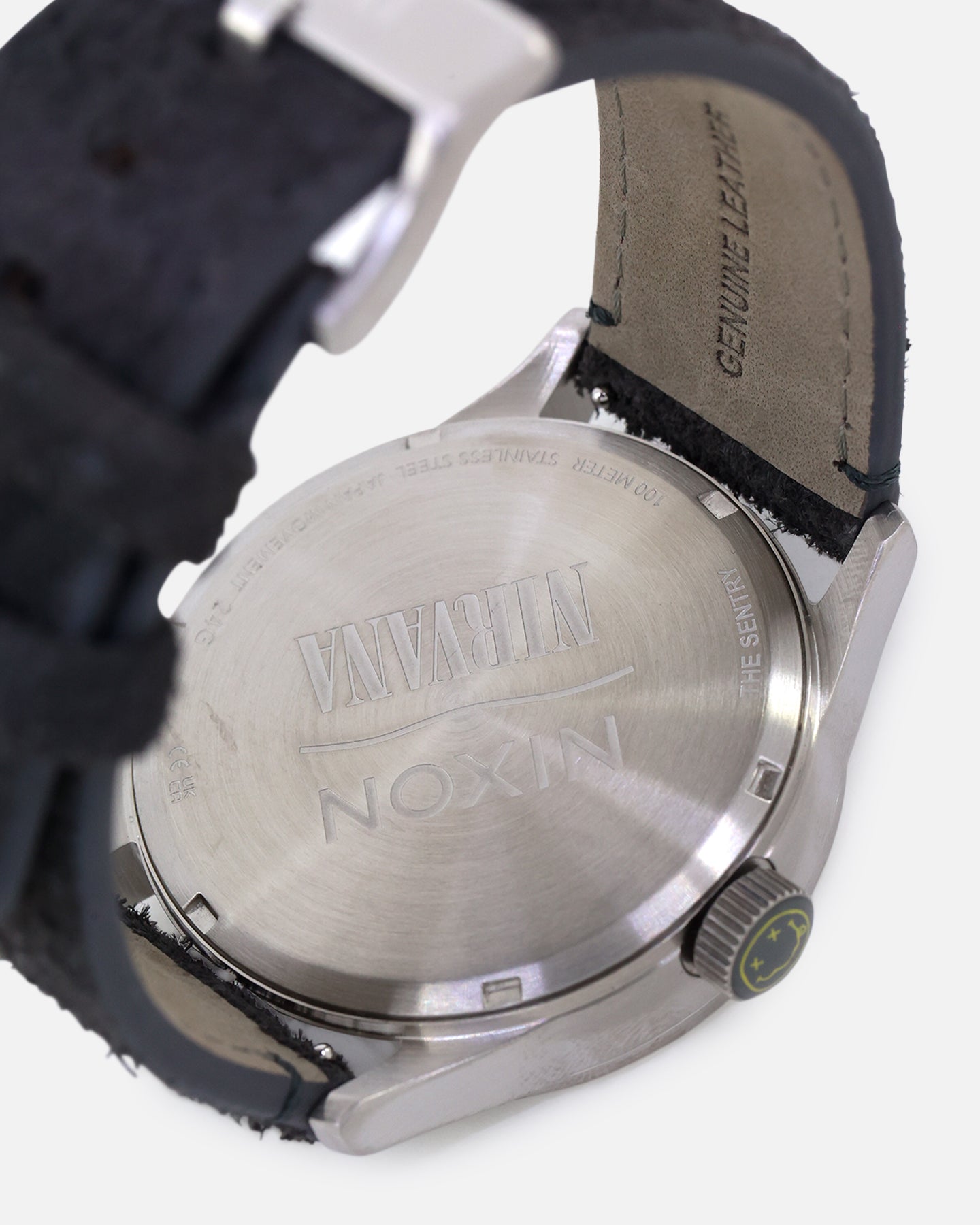 Nixon X Nirvana Sentry Leather Watch Grey Fade