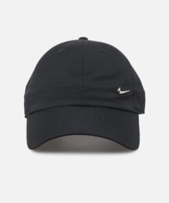 Nike Unstructured Dri-Fit Club Metal Swoosh Strapback Cap Black/Silver