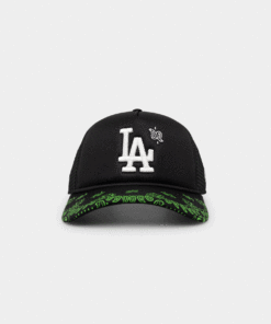 New Era Los Angeles Dodgers 'Glow In The Dark' 9FORTY A-Frame Trucker Snapback Black/Neon Green