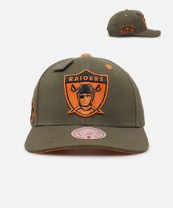 Mitchell & Ness Las Vegas Raiders 'Harmony of Hues' Pro Crown Snapback Olive/Orange