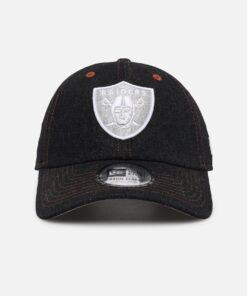 New Era Las Vegas Raiders "Black Denim" Classic Casual Strapback Black Denim/Rust Contrast