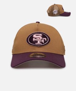 New Era San Francisco 49ers 'Rustic Rose' 9FORTY A-Frame Trucker Snapback Wheat