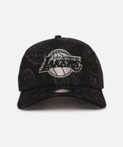 New Era Los Angeles Lakers 'Tonal Paisley' 9FORTY A-Frame Snapback Black