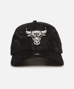 New Era Chicago Bulls 'Tonal Paisley' 9FORTY A-Frame Snapback Black