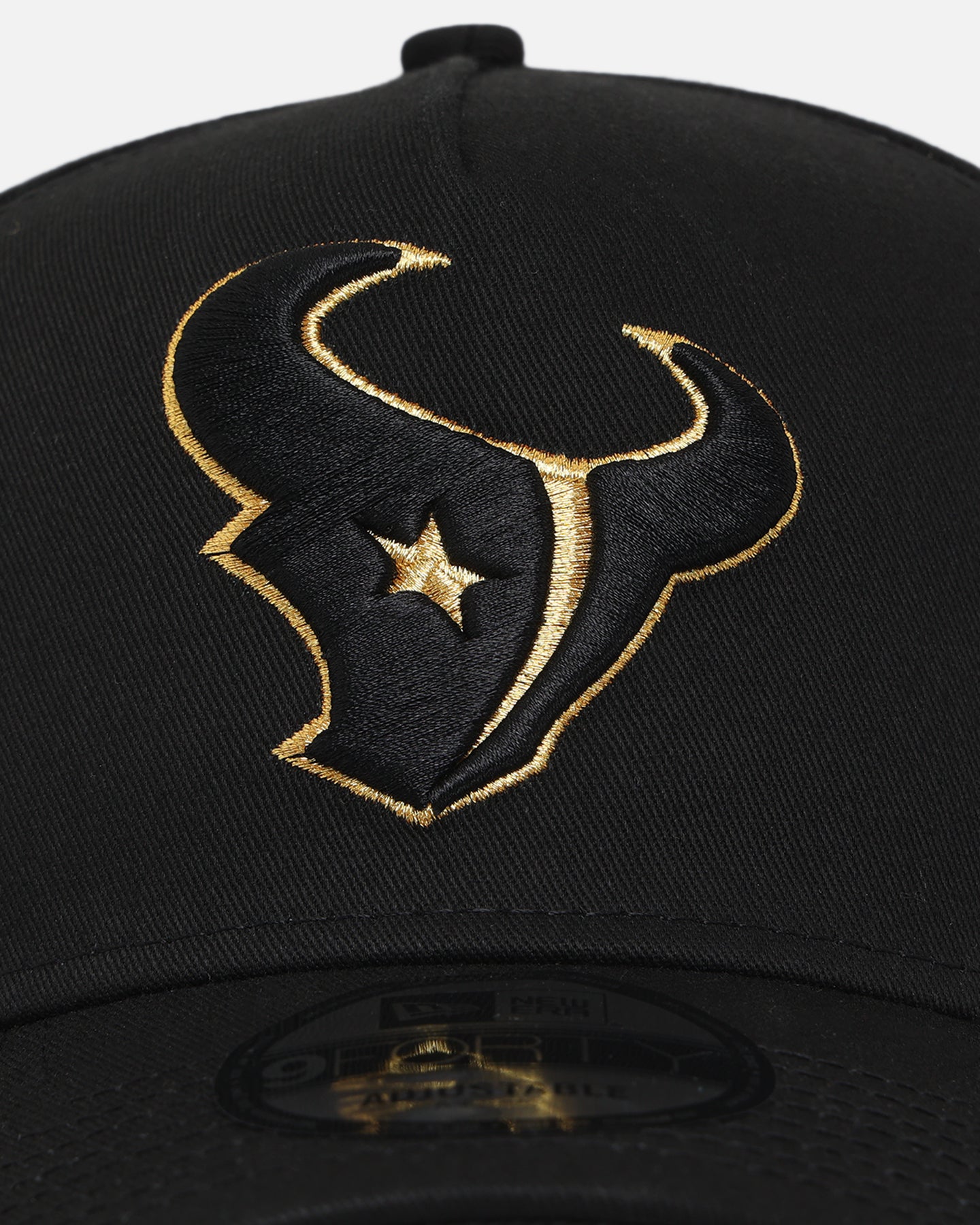 New Era Houston Texans 'NFL Black & Gold Embroidery' 9FORTY A-Frame Snapback Black/Gold